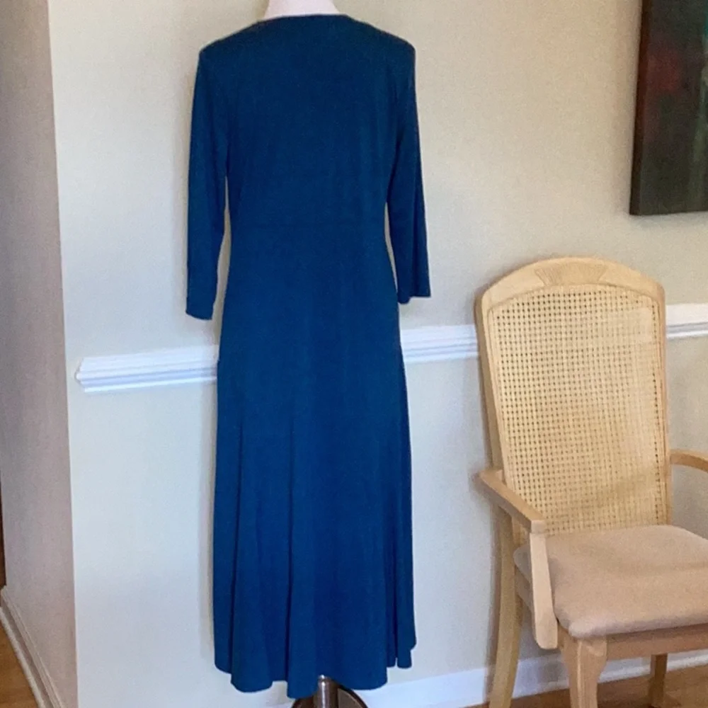 Two-Twenty Collection @blair.com deep blue knit midi dress with empire w… - Picture 6 of 13